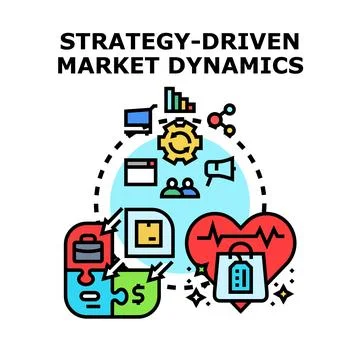 Strategy driven market dynamics concept illustrating business growth Stock Illustration