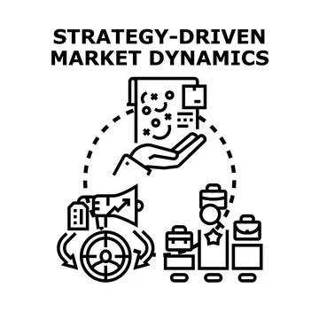 Strategy driven market dynamics concept illustration 库存插图