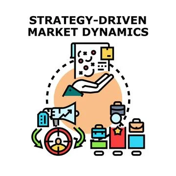 Strategy driven market dynamics concept illustration 库存插图