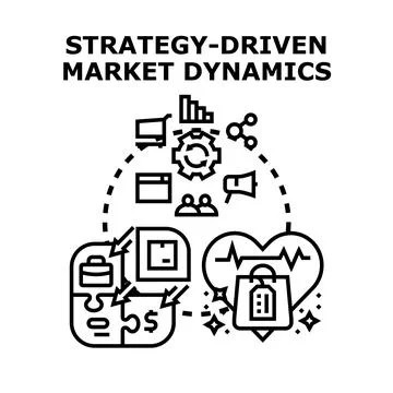 Strategy driven market dynamics concept illustrating business growth Stock Illustration