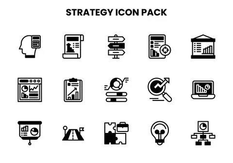 Strategy DuoTone Design Icons Pack Illustrazione stock