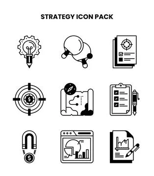 Strategy DuoTone Scalable Icons Pack Stock Illustration