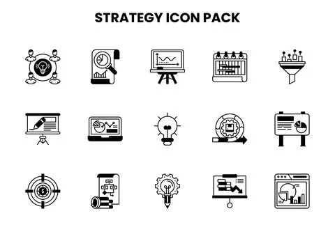 Strategy DuoTone Scalable Icons Pack Stock Illustration