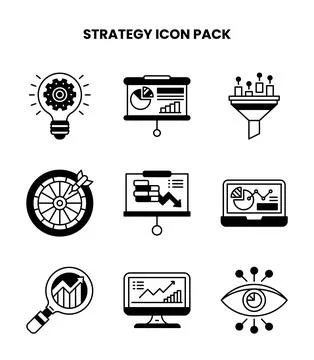 Strategy DuoTone UI Icons Pack Stock Illustration
