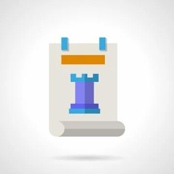 Strategy flat color style vector icon Stock Illustration