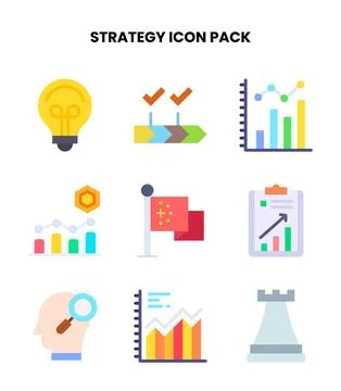 Strategy Flat UI Icons Pack Stock-Illustration