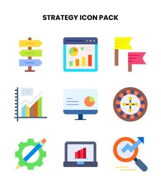 Strategy Flat UI Icons Pack Stock-Illustration