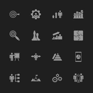 Strategy - Flat Vector Icons Stock Illustration