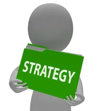 Strategy Folder Shows Paperwork Organized And File 3d Rendering 스톡 일러스트