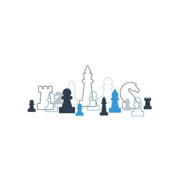 Strategy game, chess background Stock Illustration