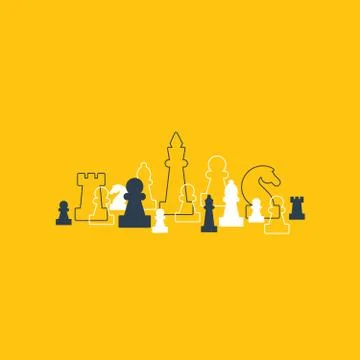 Strategy game, chess background Illustrazione stock