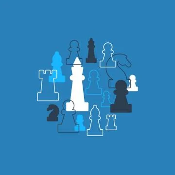 Strategy game, chess background 스톡 일러스트