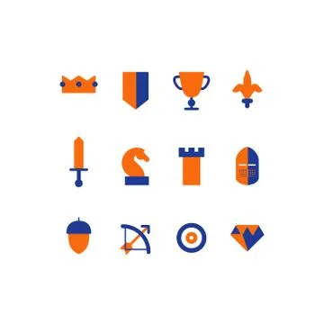 Strategy game icons set Stock Illustration