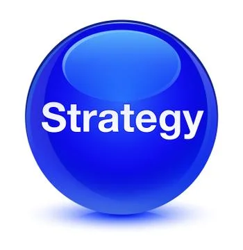 Strategy glassy blue round button Stock Illustration