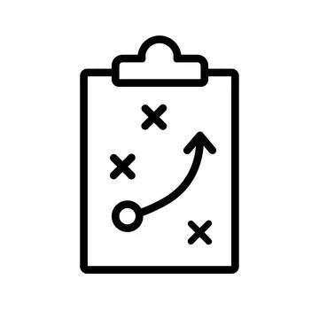 Strategy icon in flat style Management line symbol Stock Illustration