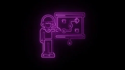 Strategy Icon Isolated on Black Background Business Planning Graphic Animatio Stock-Footage 331736994