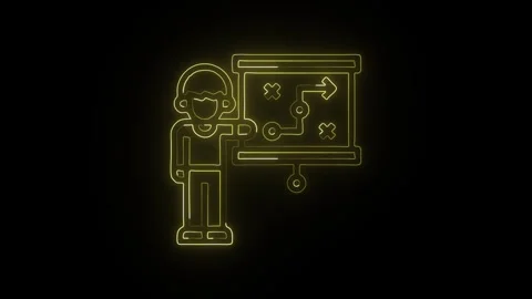 Strategy Icon Isolated on Black Background Business Planning Graphic Animatio Stock-Footage 331737010
