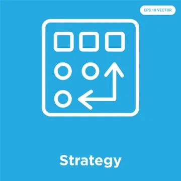 Strategy icon isolated on blue background Free Stock Illustration