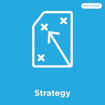 Strategy icon isolated on blue background Illustrazione stock gratuita