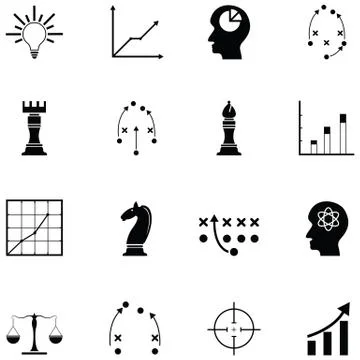 Strategy icon set Stock Illustration