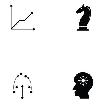 Strategy icon set Stock Illustration
