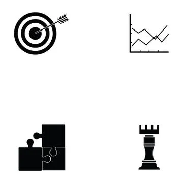 Strategy icon set Stock Illustration