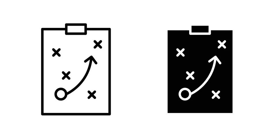 Strategy icon vector concepts, line and silhouette style Stock Illustration