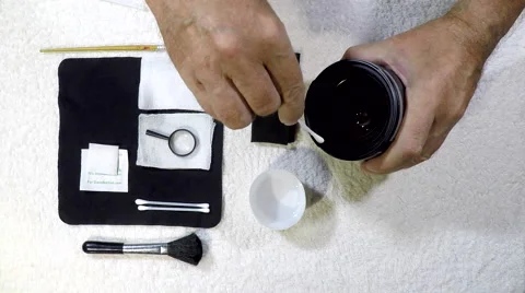 Strategy for keeping camera lenses clean for consistent shooting. Stock Footage 63297521