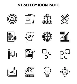 Strategy Line Bundle Icons Pack イラスト素材
