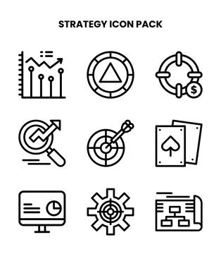Strategy Line Design Icons Pack イラスト素材