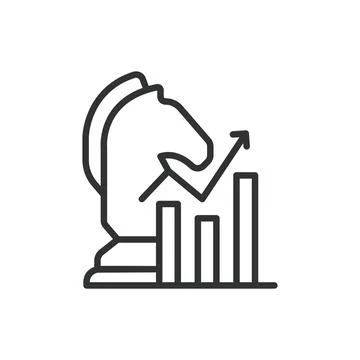 Strategy, in line design. Strategy, planning, goal, vision, business plan イラスト素材