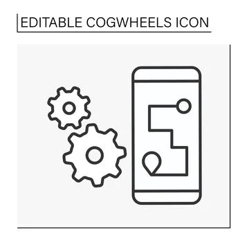 Strategy line icon Stock Illustration