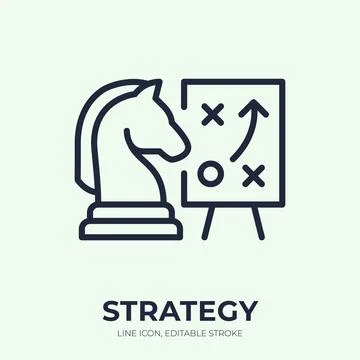 Strategy line icon. Tactical planning linear vector illustration. Thin sign of Stock Illustration
