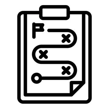 Strategy line icon vector illustration isolated on white background Stock Illustration