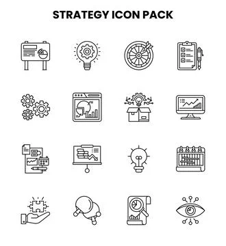Strategy Line UI Icons Pack イラスト素材