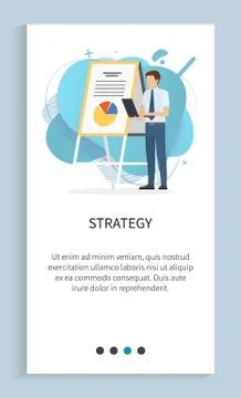 Strategy of Man Giving Presentation, Presenter 스톡 일러스트