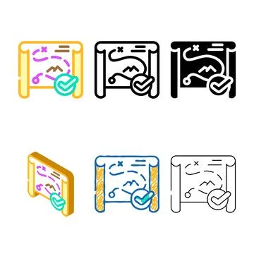 Strategy, map designs or route compliance color icon vector Stock Illustration