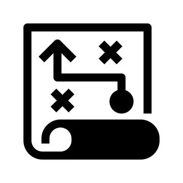 Strategy Map Line Icon, Outline Symbol for Business Planning, Objective Ali.. Stock Illustration