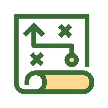 Strategy Map Line Icon, Outline Symbol for Business Planning, Objective Ali.. Illustrazione stock