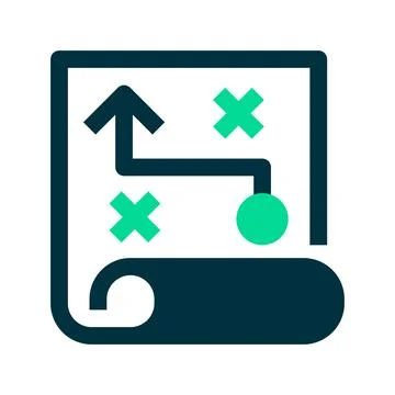 Strategy Map Line Icon, Outline Symbol for Business Planning, Objective Ali.. Stock Illustration
