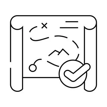 Strategy, map or route compliance line icon vector illustration 스톡 일러스트