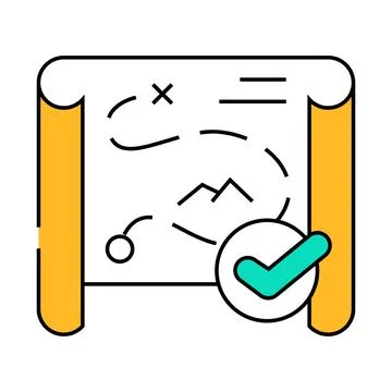 Strategy, map or route compliance icon color illustration 스톡 일러스트