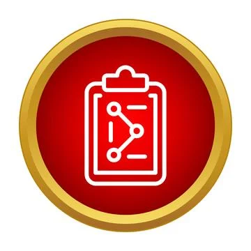 Strategy map plan on clipboard icon with network Stock Illustration