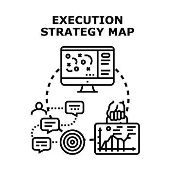 Strategy mapping creating business execution plan Stock Illustration