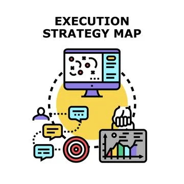 Strategy mapping creating business execution plan Stock Illustration