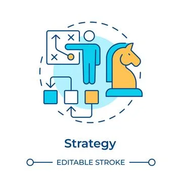 Strategy multi color concept icon Stock Illustration