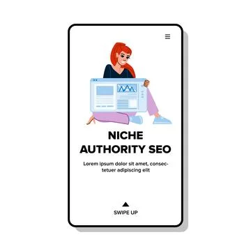 Strategy niche authority seo vector Stock Illustration