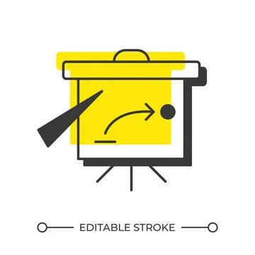 Strategy offset shadow line icon Stock Illustration