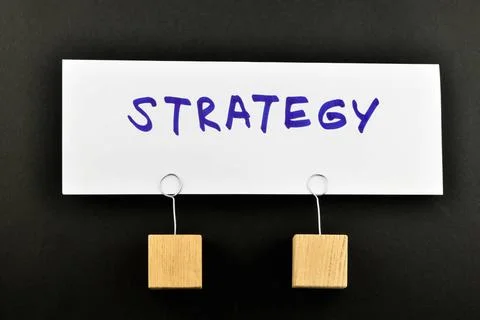 Strategy, One big paper note on black for presentation Strategy, One big w... Foto stock