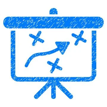 Strategy Path Demonstration Board Grainy Texture Icon Stock Illustration